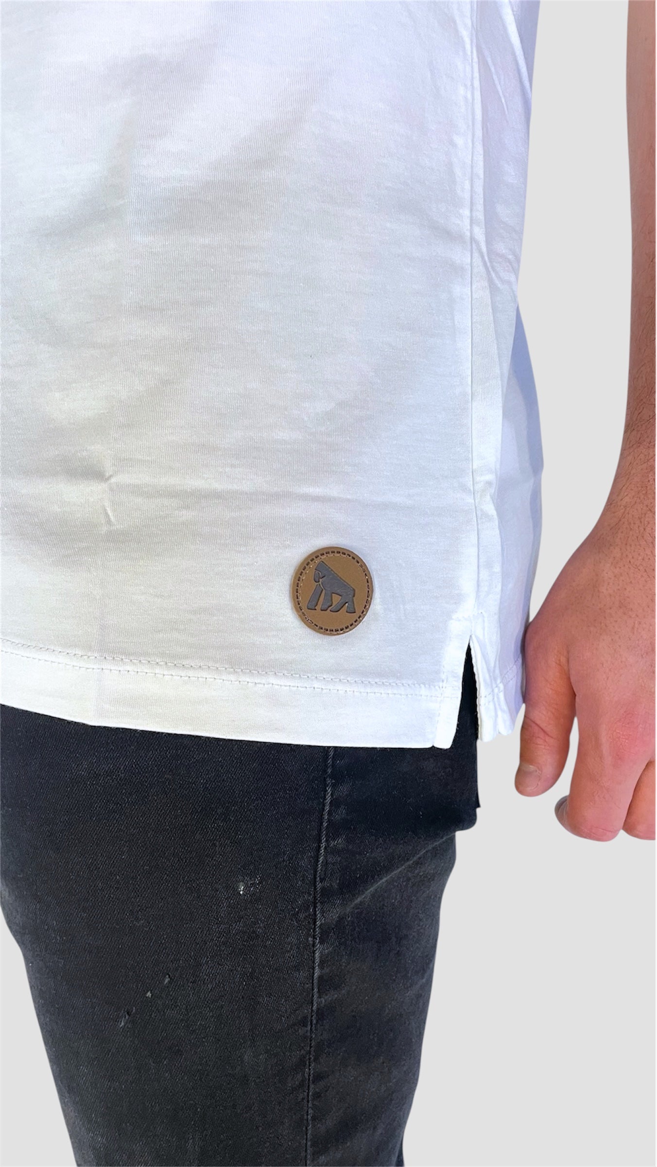 Polera Blanca Manga Corta PIMA Henley