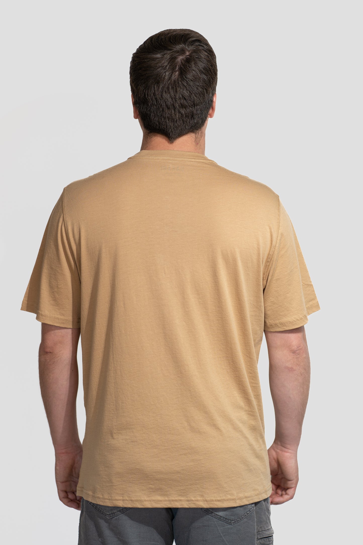 Polera Camel Manga Corta PIMA Henley V1