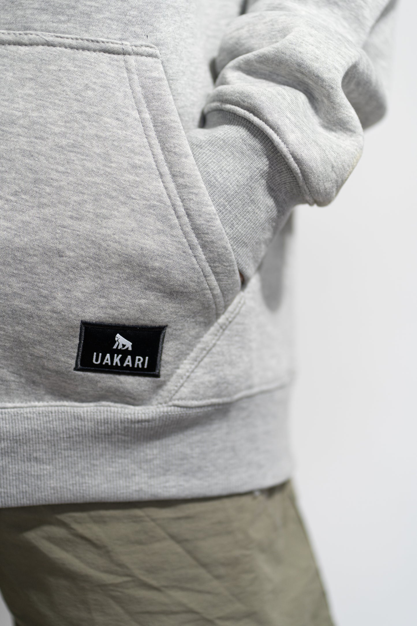 Polerón Hoodie Lemúr Gris Jaspeado