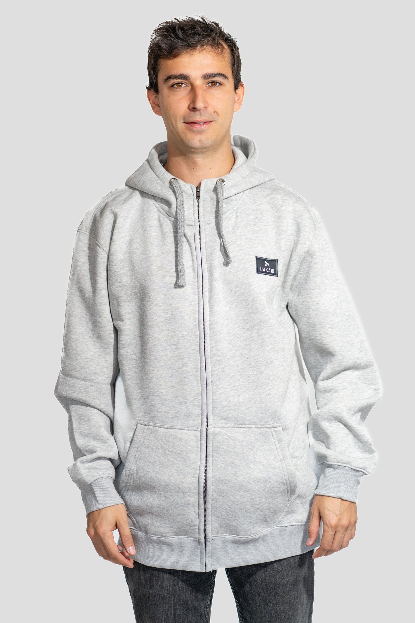 Polerón Hoodie Saki Gris Jaspeado