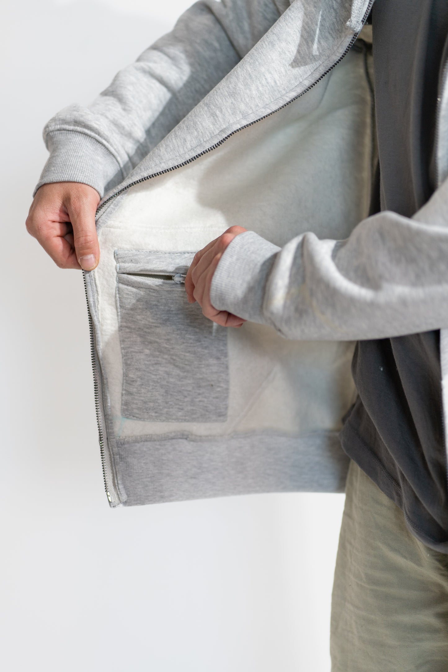 Polerón Hoodie Saki Gris Jaspeado