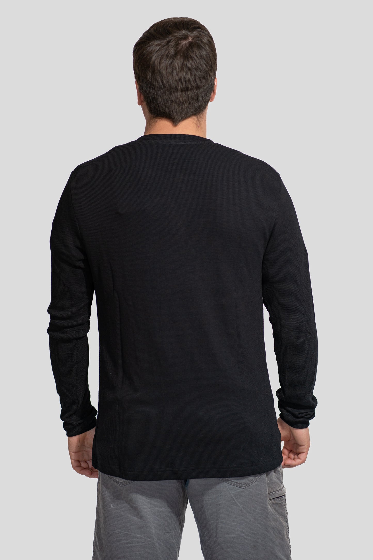 Polerón Waffle Henley Negro