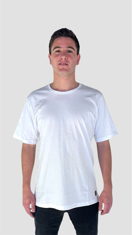 Polera Blanca Manga Corta PIMA Henley