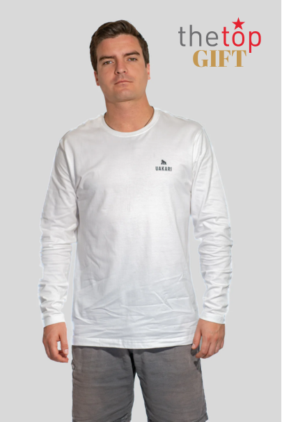 Polera Blanca Manga Larga  L UAKARI + Jockey