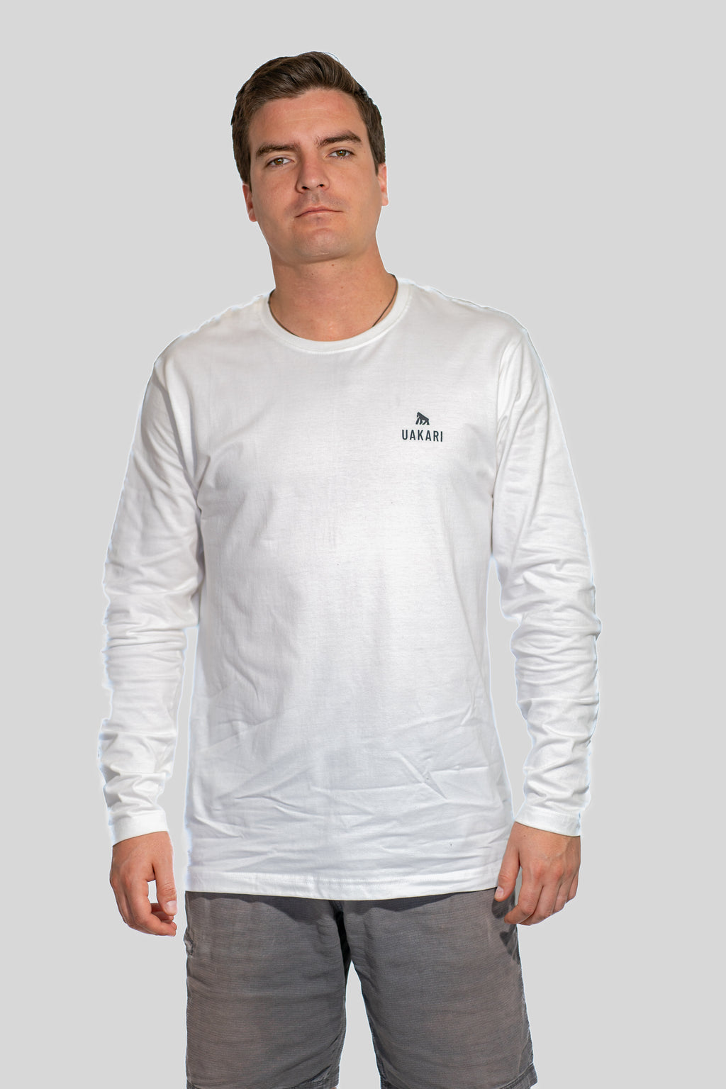 Polera Blanca Manga Larga  L UAKARI + Jockey