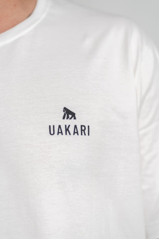 Polera Blanca Manga Larga  L UAKARI + Jockey