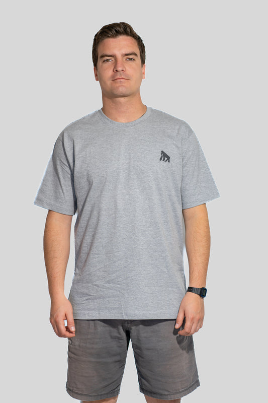 Polera Gris Jaspeado Manga Corta CACAJAO