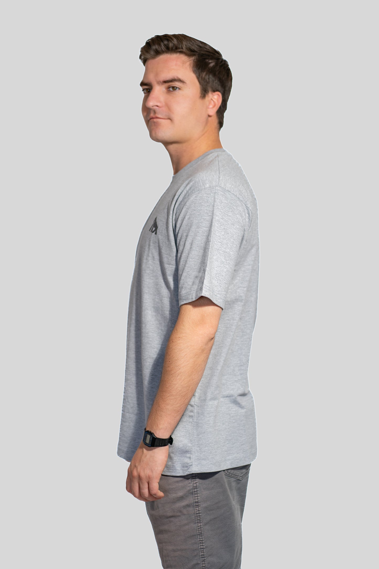 Polera Gris Jaspeado Manga Corta CACAJAO