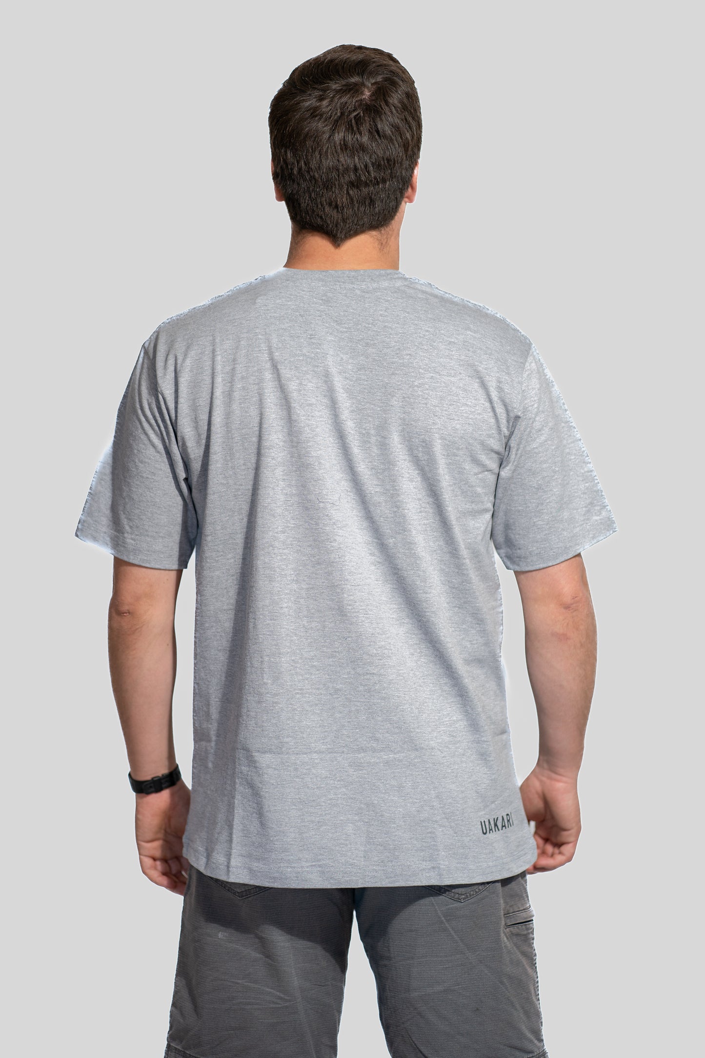 Polera Gris Jaspeado Manga Corta CACAJAO