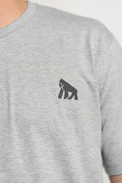 Polera Gris Jaspeado Manga Corta CACAJAO