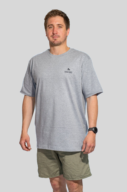 Polera Gris Jaspeado Manga Corta UAKARI
