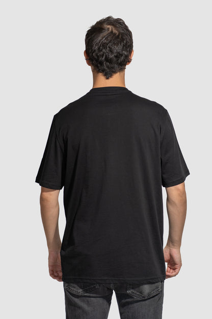 Polera Negra Manga Corta PIMA Henley V1