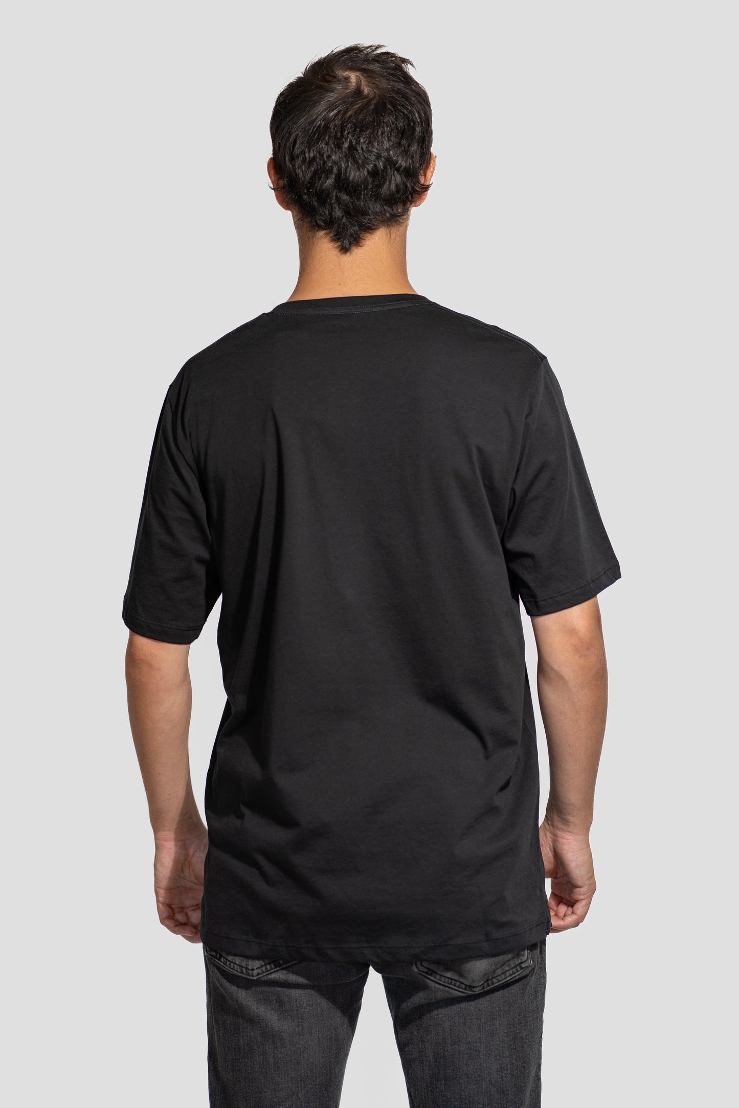 Polera PIMA Henley Negra - Manga Corta