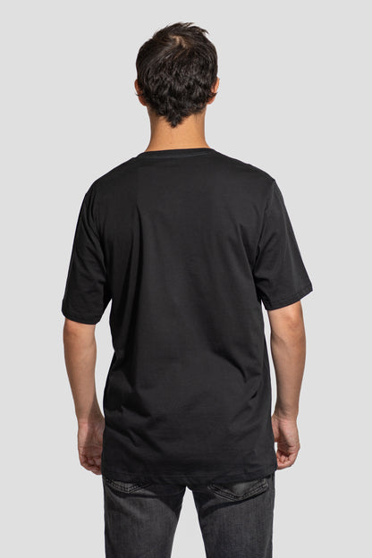 Polera PIMA Henley Negra - Manga Corta